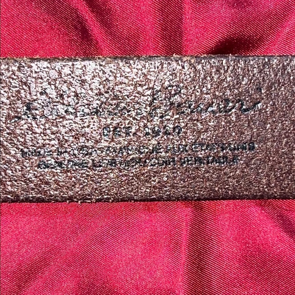 Eddie Bauer Men’s Brown Genuine Leather Belt Size 30 Brass Buckle Casual